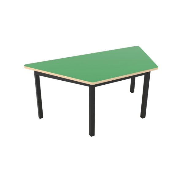 MESA TRAPEZOIDAL INFANTIL CON CUBIERTA DE TRIPLAY CON LAMINADO PLASTICO 120X60X50 CM